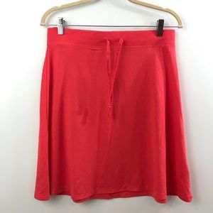 Red Skirt with Stretch Drawstring Waist